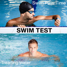Load image into Gallery viewer, student learns how to tread water whilst another checks his swim test time
